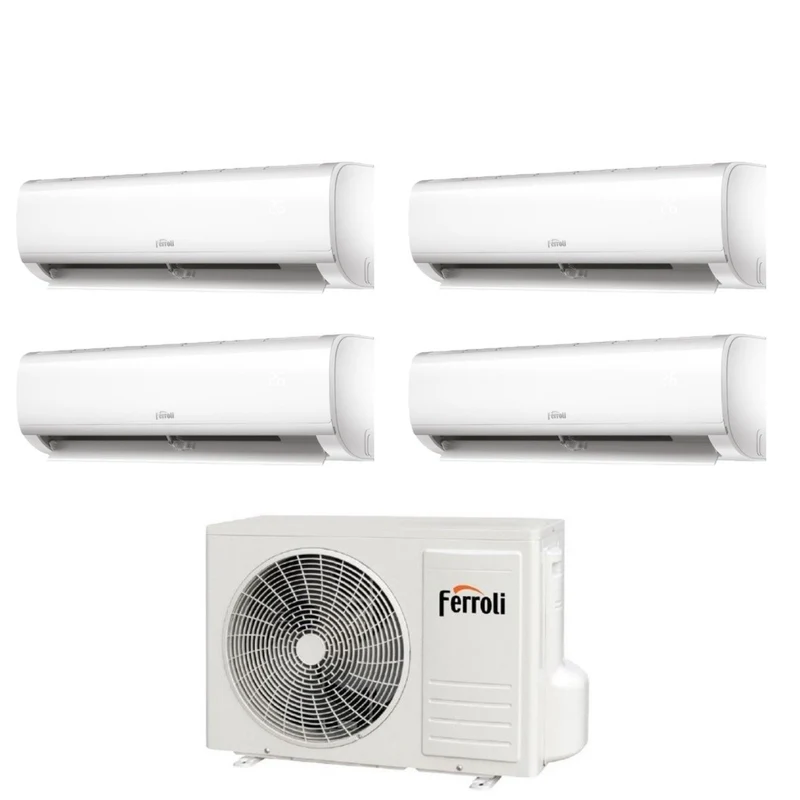 Ferroli Quadri Split Inverter-Klimaanlage DIAMANT PLUS Serie M 9+9+9+12 mit 28-4 R-32 integriertem WLAN 9000+9000+9000+12000 – Neu