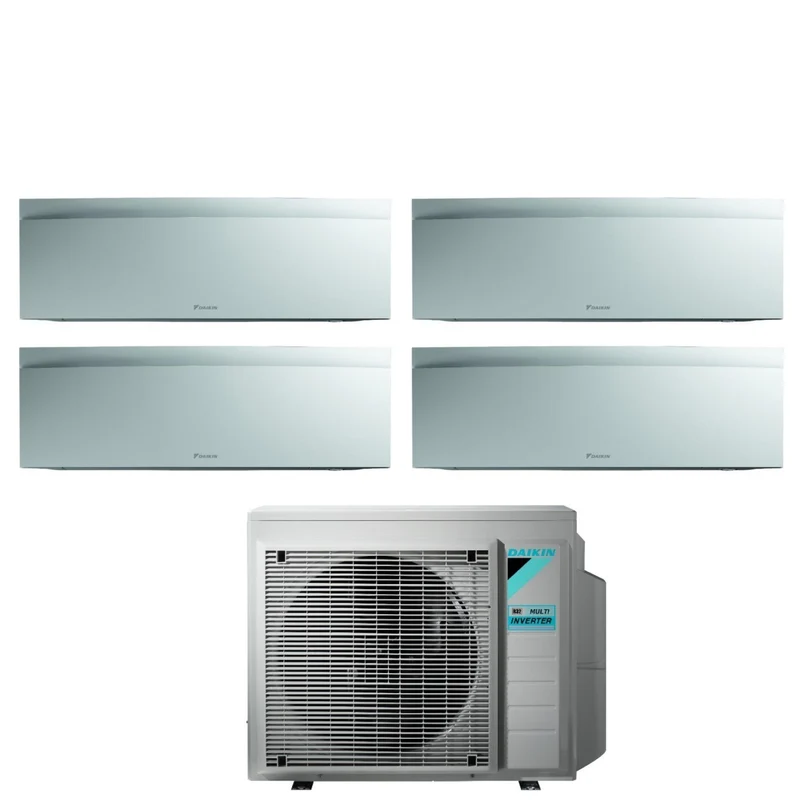 Daikin Bluevolution Quadri Split-Inverter-Panels für Klimaanlagen EMURA WHITE III Serie 9+9+12+12 mit 4MXM80N R-32 integriertem WLAN 9000+9000+12000+12000 weiße Farbe – italienische Garantie