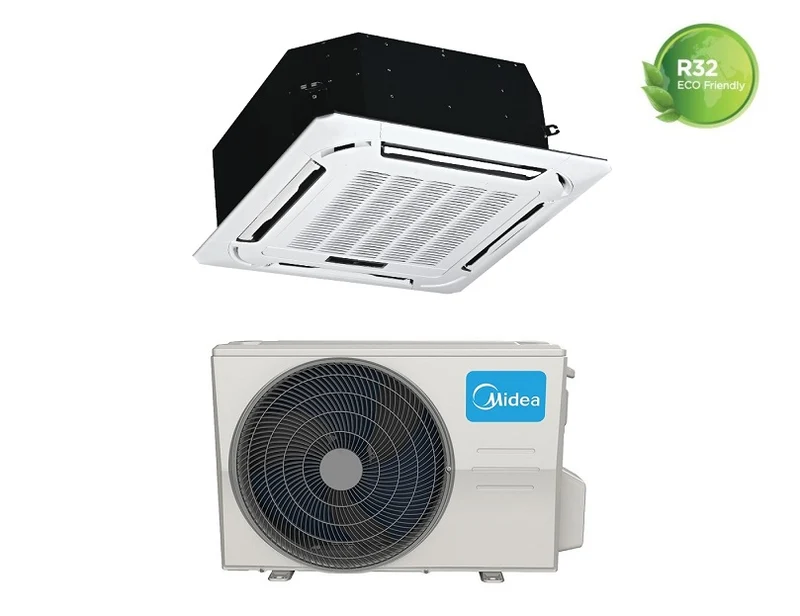 Midea Inverter-Klimaanlage 4-Wege-Kassette Super Slim 90x90 36000 BTU MCD1-36HRFN8 A++ Wi-Fi Optionaler Grill inklusive DREIPHASIG