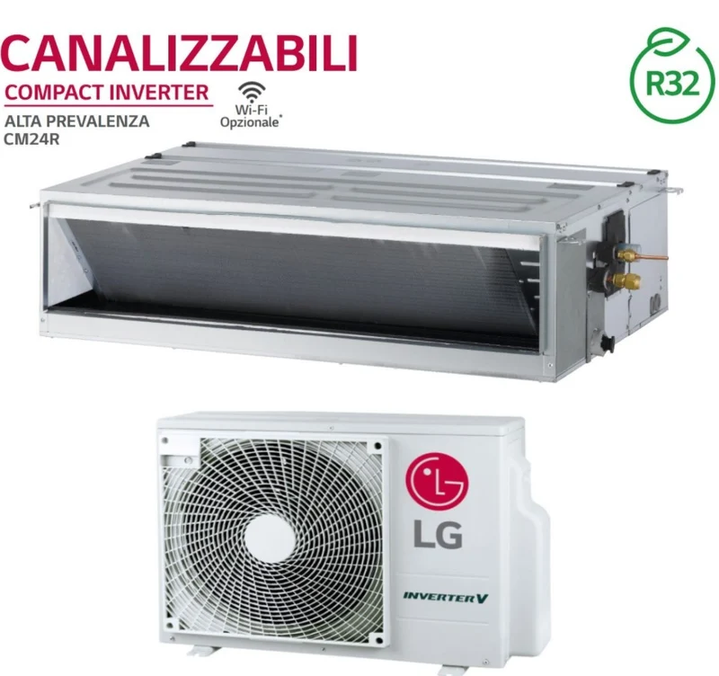 LG Econo 24.000 BTU Kanal-Klimaanlage CM24R.N10 R-32 A++/A+ Wi-Fi Optionale kabelgebundene Fernbedienung LG PREMTB001