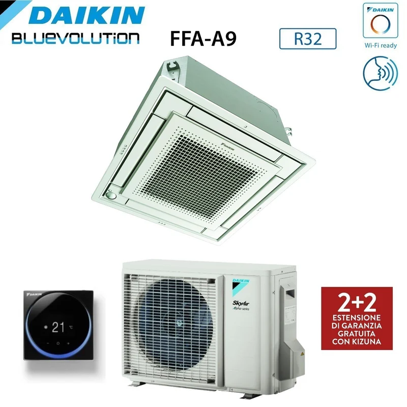 Daikin Vollflache Kassetten-Klimaanlage 21000 BTU FFA60A9 + RZAG60A R-32, optionales WLAN mit kabelgebundener Steuerung und Gitter im Lieferumfang enthalten