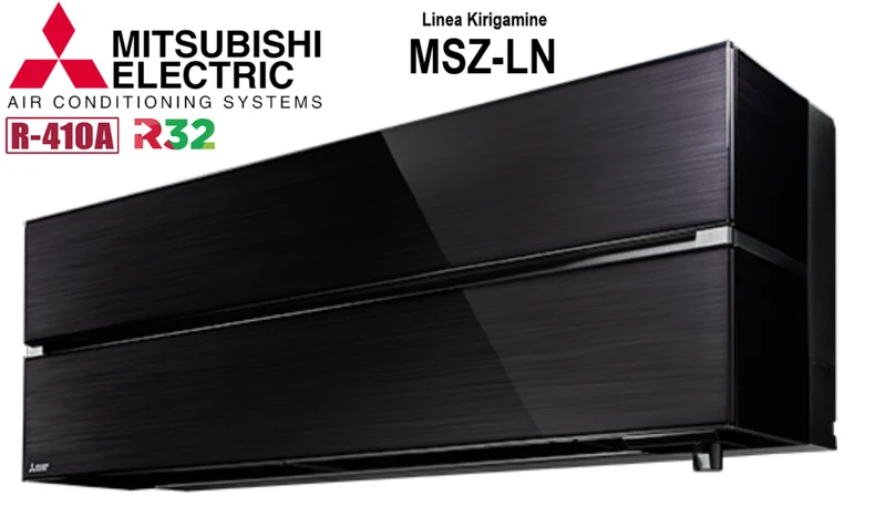 Wandmontiertes Innengerät Mitsubishi Electric Inverter Kirigamine Style Series 12000 BTU MSZ-LN35VGB Farbe Schwarz – Schwarz