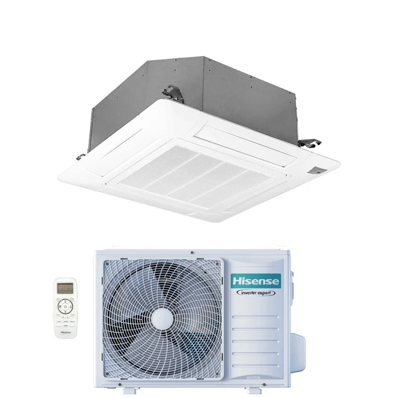 Hisense Turbo-Kassetten-Klimaanlage 9000 Btu ACT26UR4RCC8 R-32 Wi-Fi optional mit Fernbedienung und Bedienfeld im Lieferumfang enthalten