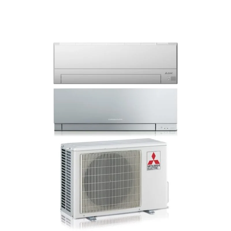 Mitsubishi Electric Dual Split Inverter-Klimaanlage MSZ-BT 9000-Serie + KIRIGAMINE ZEN SILVER 12000 mit MXZ-2F42VF R-32 integriertem WLAN, silberne Farbe 9000+12000