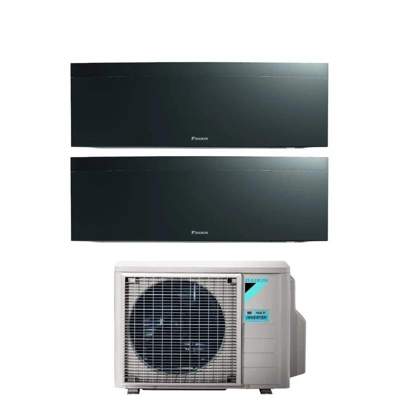 Daikin Emura Black III 7+12 Dual-Split-Klimaanlage mit 2MXM50A R-32 integriertem WLAN. Schwarze italienische Garantie
