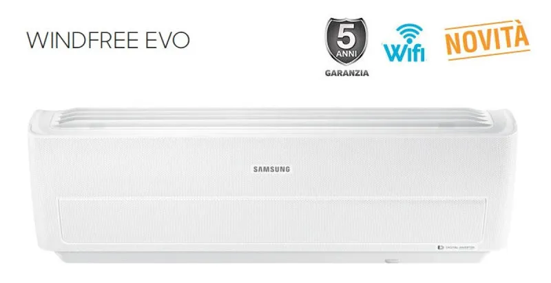 Innenwandgerät Samsung Inverter WINDFREE EVO Serie 9000 BTU AR09RXPXBWKNEU R-32 Integriertes WLAN
