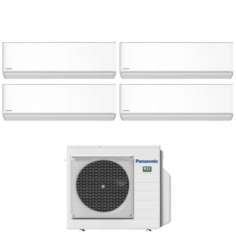 Panasonic Etherea White 9+9+9+9 Quadri Split-Klimaanlage mit CU-4Z68TBE R-32 integriertem WLAN