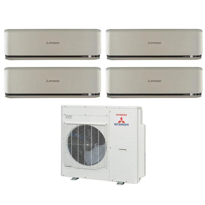 Quadri Split-Inverter-Panels für Klimaanlagen von Mitsubishi Heavy Industries KIREIA PLUS Titanium Serie 7+7+9+18 mit SCM71ZS-W R-32 Wi-Fi Optional 7000+7000+9000+18000
