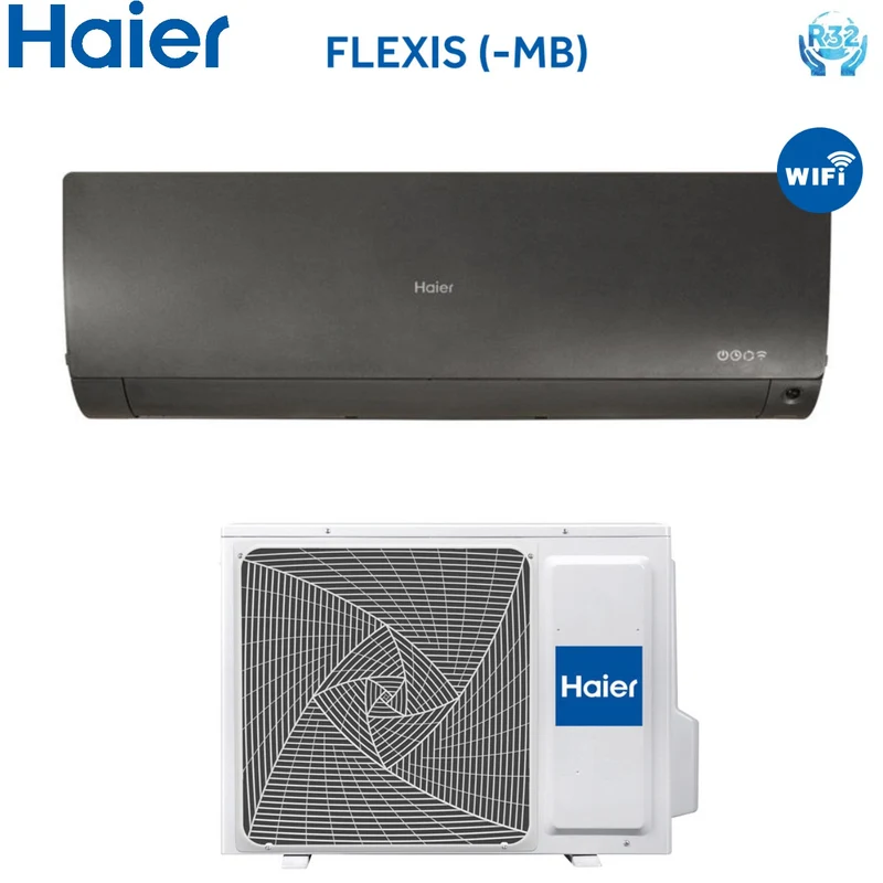 Haier Inverter-Klimaanlage FLEXIS BLACK-Serie 15000 Btu AS42S2SF1FA-MB R-32 Integriertes WLAN, schwarze Farbe