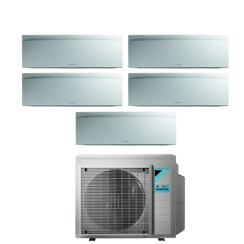 Daikin Bluevolution Penta Split Inverter-Klimaanlage EMURA WHITE III Serie 9+9+9+9+12 mit 5MXM90N R-32 integriertem WLAN 9000+9000+9000+9000+12000 Weiße Farbe – italienische Garantie
