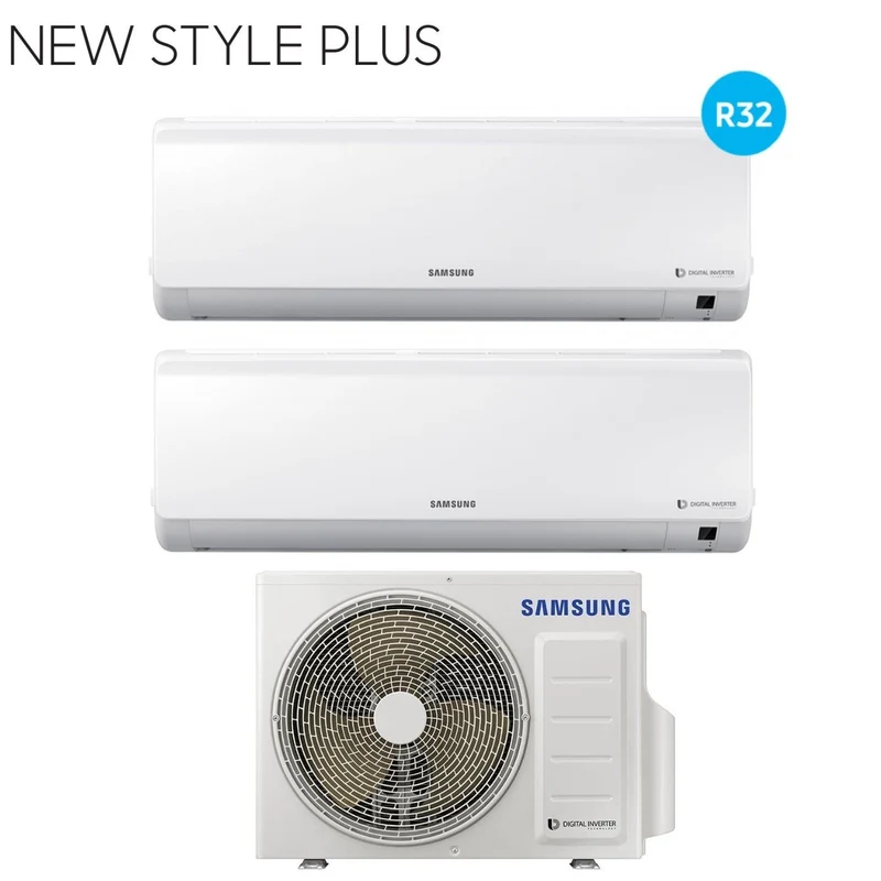 Samsung Dual Split Inverter Klimaanlage NEW STYLE PLUS 7+9 Serie mit AJ050NCJ R-32 7000+9000