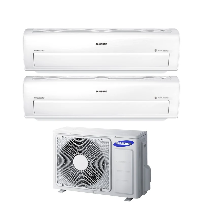 Samsung Dual Split Inverter-Klimaanlage AR7000M 7+7-Serie mit AJ050FCJ2EH/EU R-410 integriertem Wi-Fi 7000+7000