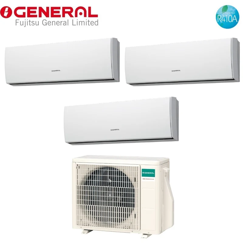Klimaanlage General Fujitsu Trial-Split Inverter Serie LUCA 9+12+12 mit AOHG24LAT3 R-410 9000+12000+12000