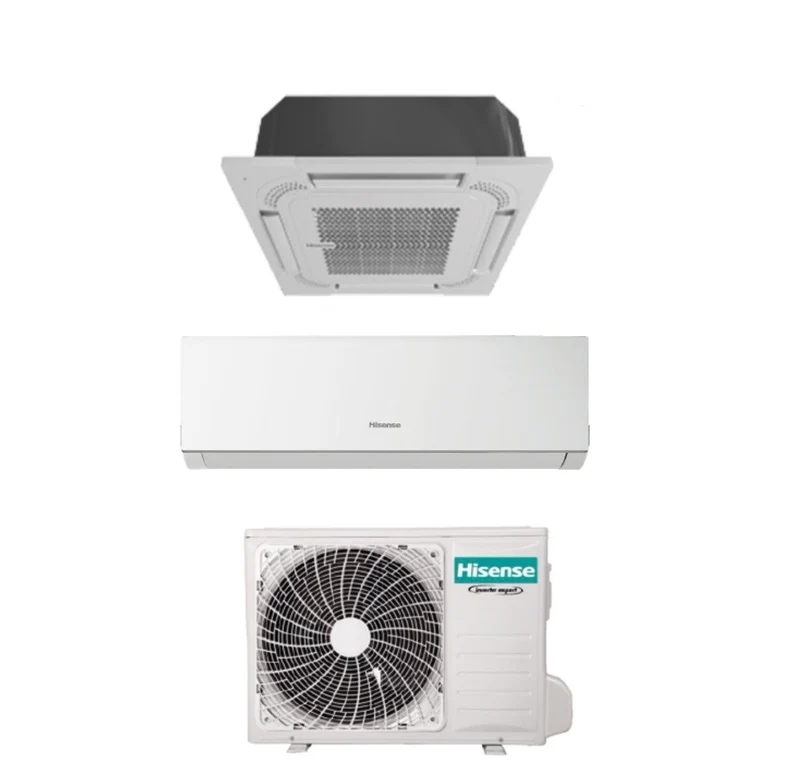 Hisense Dual-Split-Kassetten-Klimaanlage 9000 + New Comfort 7000 mit 2AMW42U4RGC R-32 Wi-Fi Optional 9000+7000 mit Fernbedienung und Bedienfeld - Neu