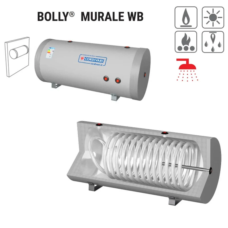 Bollitore Polywarm Cordivari Modello BOLLY MURALE WB 150 Per Produzione Di A.C.S. Con 1 Scambiatore Fisso