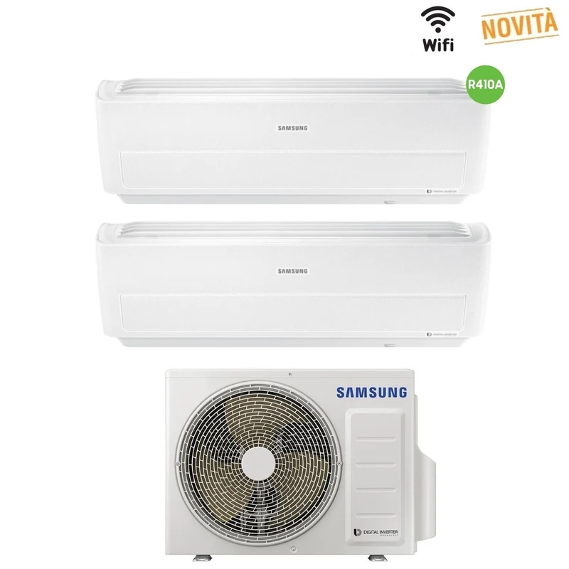 Samsung Dual Split Inverter Klimaanlage WINDFREE EVO+WINDFREE LIGHT 12+12 Serie mit AJ050MCJ2EH R-410 integriertem WLAN 12000+12000