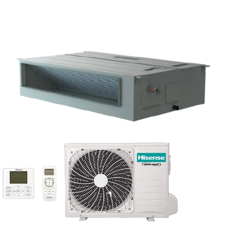 Hisense Kanal-Inverter-Klimaanlage 36000 Btu AUD105UX4RDH5 R-32 Wi-Fi optional mit Standard- und Kabelfernbedienung – Neu