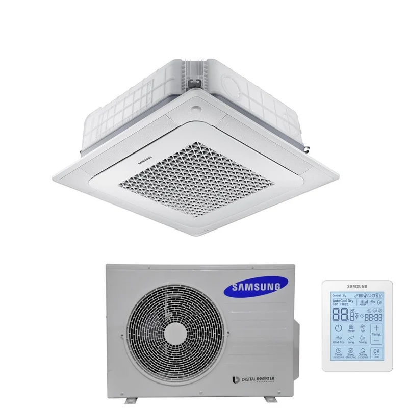 Samsung Inverter-Klimaanlage, 4-Wege-Kassette, WindFree, 18000 Btu, AC052NN4DKH, einphasig, R-410, WLAN, optional mit kabelloser Fernbedienung und Bedienfeld im Lieferumfang enthalten