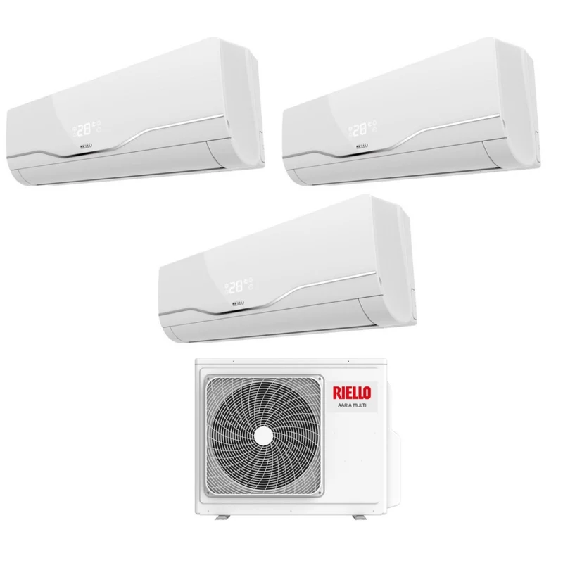Riello Trial Split Inverter Klimaanlage Aaria Plus 7+7+7 Serie mit Aaria Multi 355 P R-32 Wi-Fi optional 7000+7000+7000