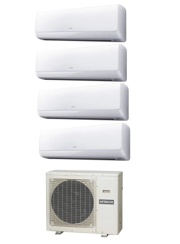 Hitachi AKEBONO 9+9+9+9 Quadri Split-Panel-Klimaanlage mit RAM-70NP4E R-32 Wi-Fi, optional 9000+9000+9000+9000