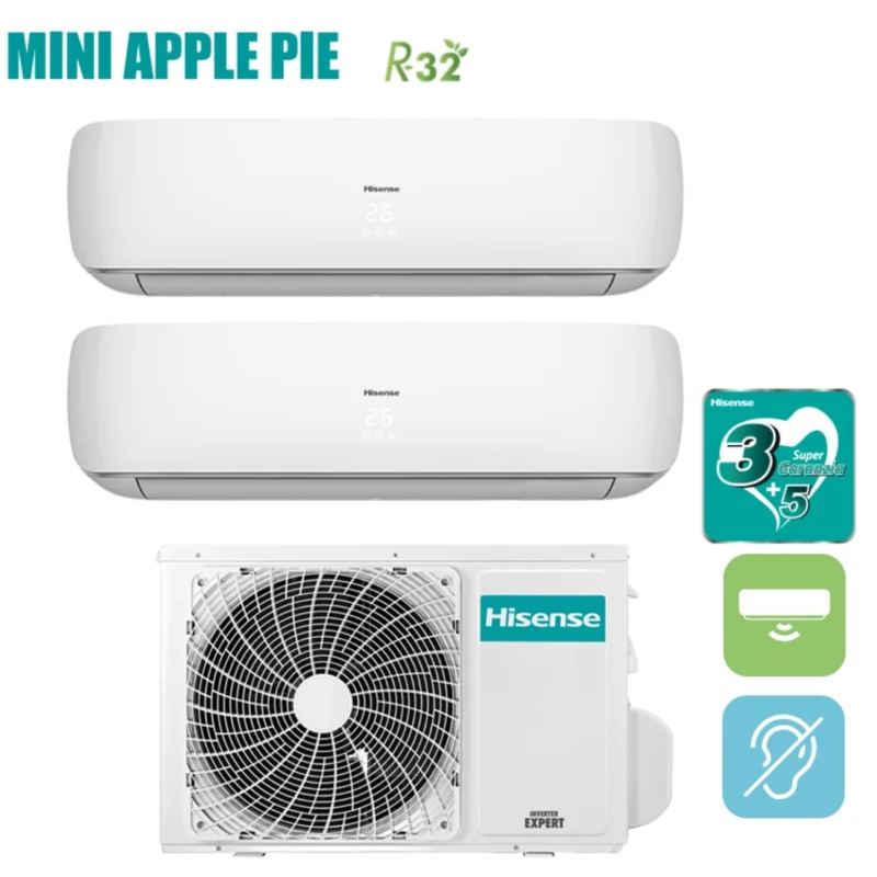 Hisense Dual Split Inverter Klimaanlage MINI APPLE PIE 9+9 Serie mit 2AMW50U4RXA R-32 Wi-Fi Optional 9000+9000