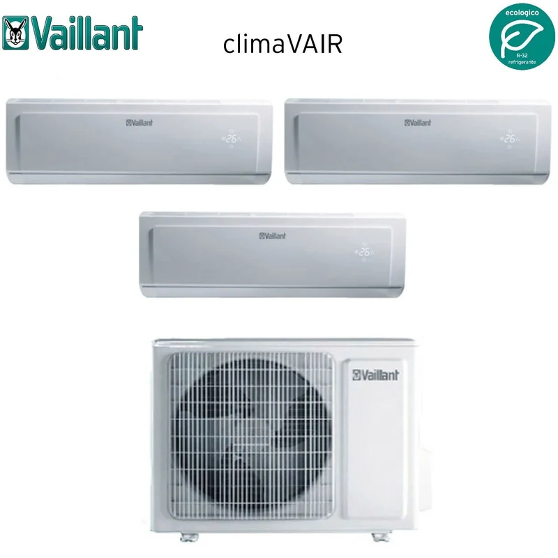 Klimaanlage Vaillant Trial-Split Inverter Serie CLIMAVAIR PLUS VAI 8 9+9+9 mit VAF8-070W3NO R-32 9000+9000+9000