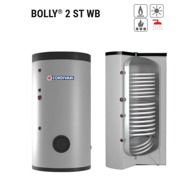 Bollitore Polywarm Cordivari Modello BOLLY 2 ST WC 800 Per Produzione Di ACS Con 2 Scambiatori Fissi