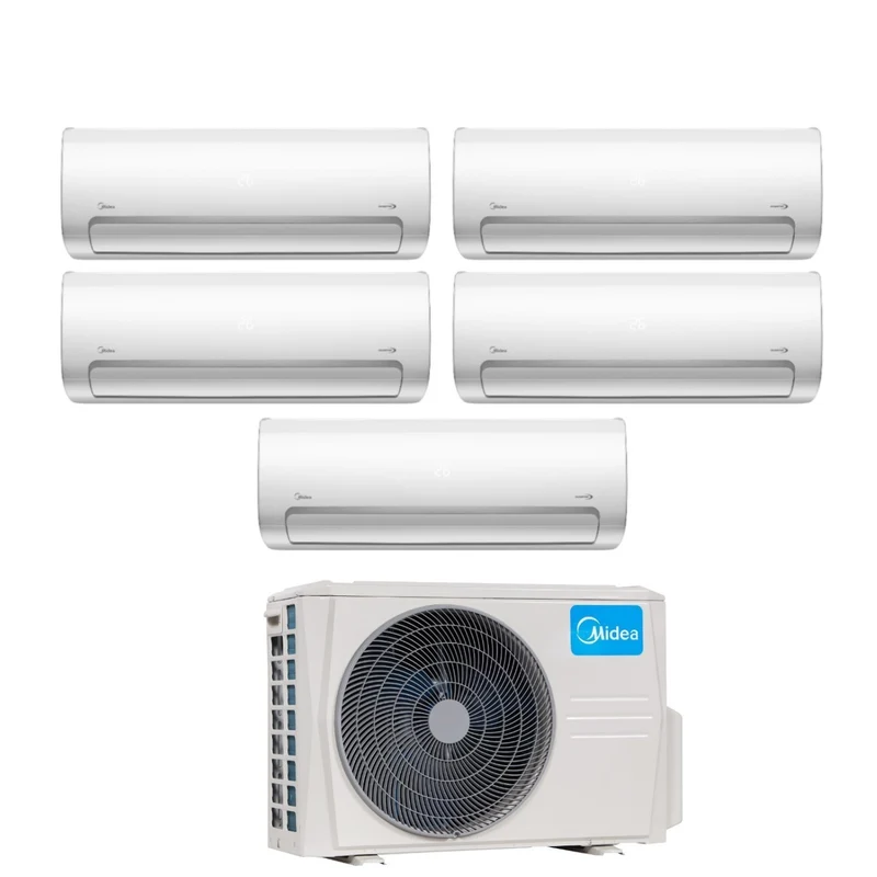 Midea Penta Split-Inverter-Klimaanlage MISSION PRO 9+12+12+12+12 Serie mit M5O-42FN8-Q R-32 WLAN optional 9000+12000+12000+12000+12000 – Neu