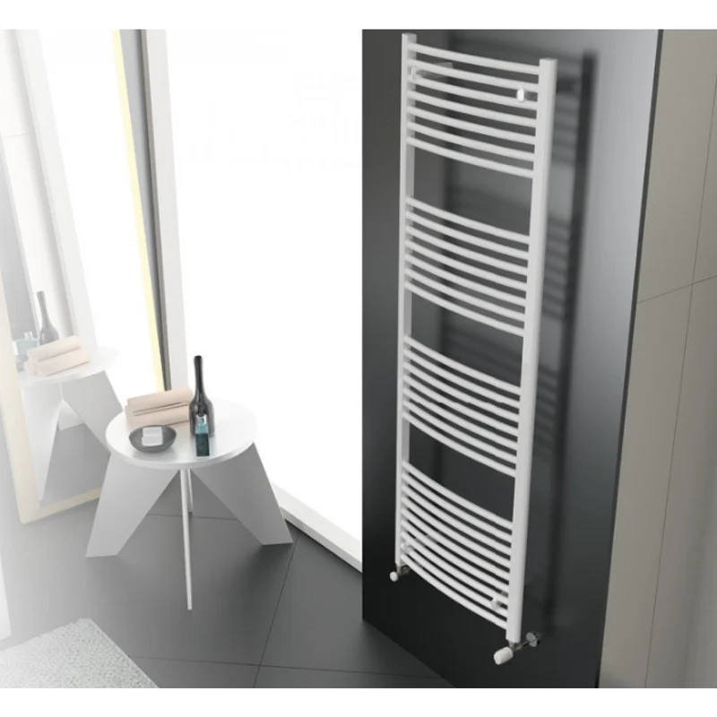 Termoarredo Scaldasalviette Cordivari Modello Lisa 22 Curvo In Acciaio Verniciato Bianco - Disponibili In Varie Misure
