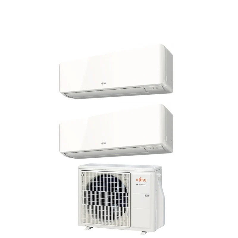 Fujitsu Dual Split Inverter Klimaanlage KM 9+9 Serie mit AOYG18KBTA2 R-32 Wi-Fi optional 9000+9000 – Neu