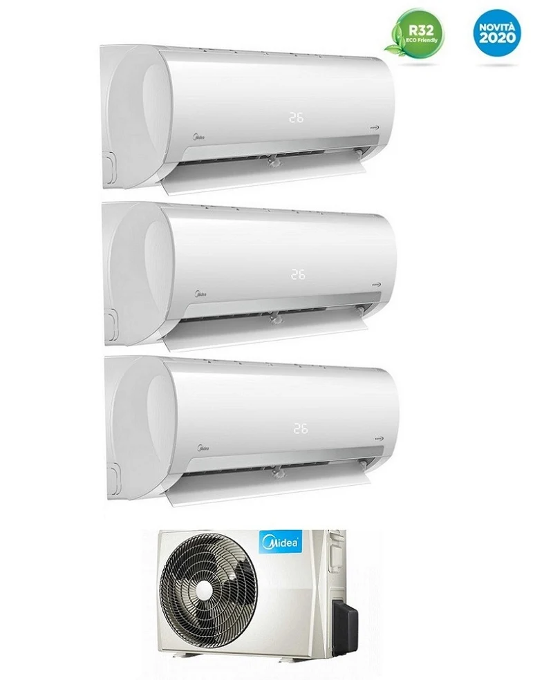 Midea Trial Split Inverter-Klimaanlage PRIME 9+9+12 Serie mit M3OF-21HFN8-Q R-32 9000+9000+12000 BTU