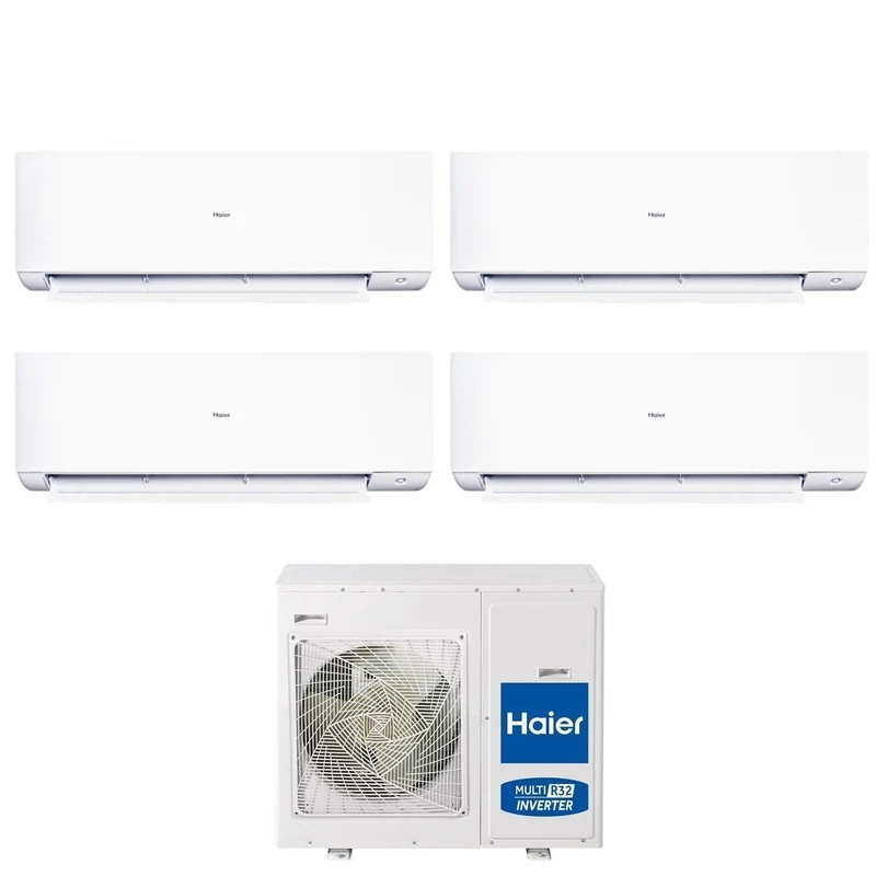 Haier Klimaanlage Quadri Split Inverter EXPERT Serie 7+9+9+15 mit 4U75S2SR5FA R-32 integriertem WLAN 7000+9000+9000+15000