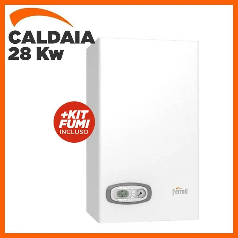 CALDAIA A GAS FERROLI DIVACONDENS D F28 A CONDENSAZIONE METANO COMPLETA DI KIT PER SCARICO FUMI Kit Fumi Sdoppiato