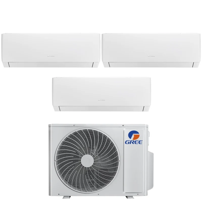 Klimaanlage Gree Trial-Split Inverter Serie PULAR 9+9+12 mit GWHD(24)NK6OO R-32 WLAN integriert 9000+9000+12000