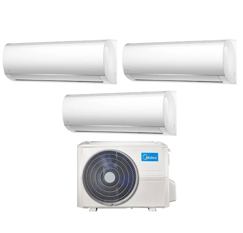Midea Trial Split Inverter-Klimaanlage RECHTS 9+9+12 Serie mit M3OF-21HFN8-Q R-32 Wi-Fi optional 9000+9000+12000 – Neu
