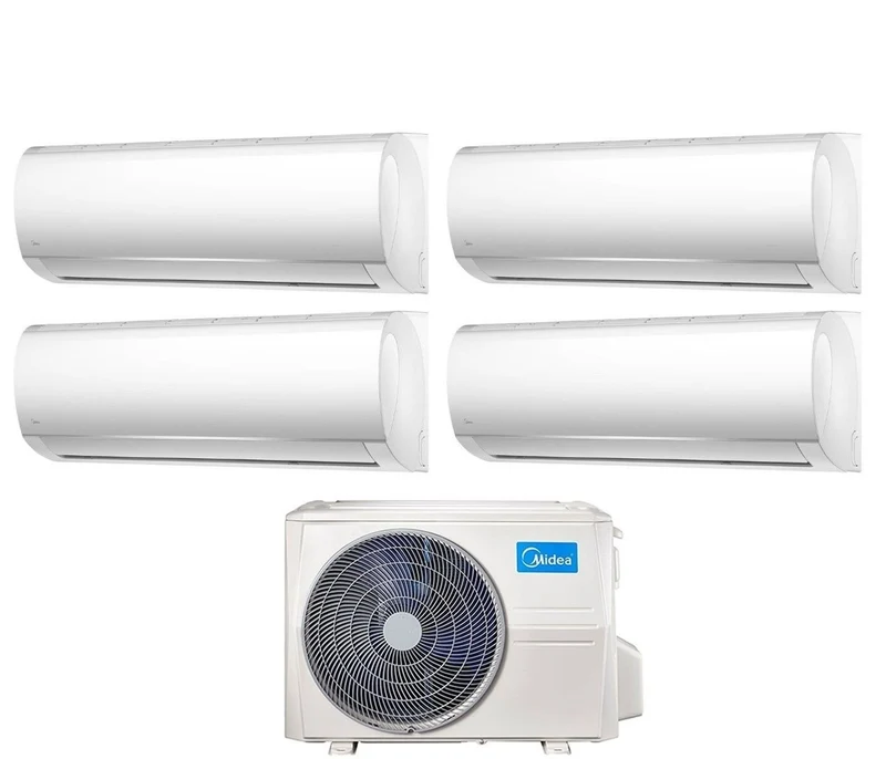 Midea Quadri Split Inverter-Klimaanlage RECHTE Serie 9+9+9+12 mit M4O-36FN8-Q R-32 WLAN optional 9000+9000+9000+12000 – Neu