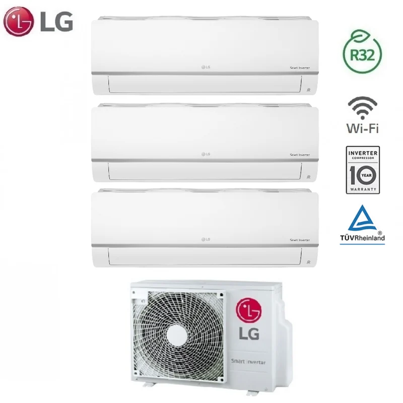 LG Trial Split Inverter-Klimaanlage Libero Smart Series 7+7+12 mit MU3R21 R-32 7000+7000+12000 integriertem WLAN