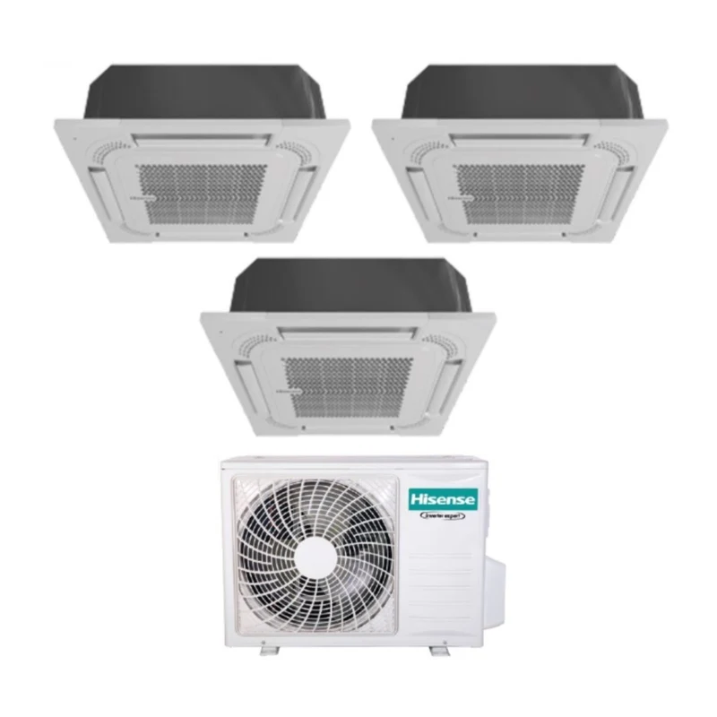Klimaanlage Hisense Trial-Split Inverter a Cassetta 12+12+12 mit 3AMW72U4RJC R-32 WLAN optional 12000+12000+12000 mit Telecomando e Pannello Incluso