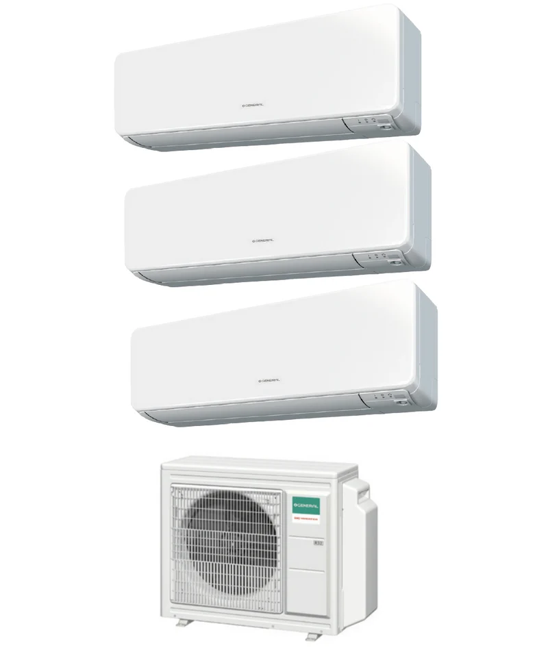 Klimaanlage General Fujitsu Trial-Split Inverter KGTB 7+7+7 btu mit AOHG18KBTA3 R-32 7000+7000+7000 WLAN optional - Neuheit