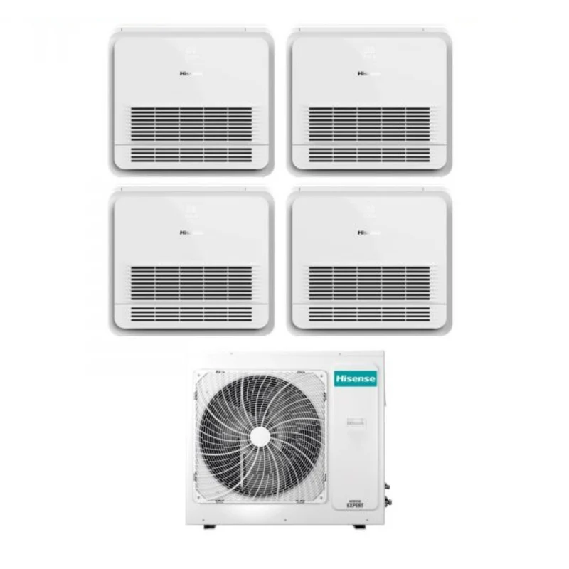 Hisense Quadri Split Konsolen-Klimaanlage 9+9+12+12 mit 4AMW81U4RAA R-32 Wi-Fi optional mit Fernbedienung 9000+9000+12000+12000 Serie - Neu