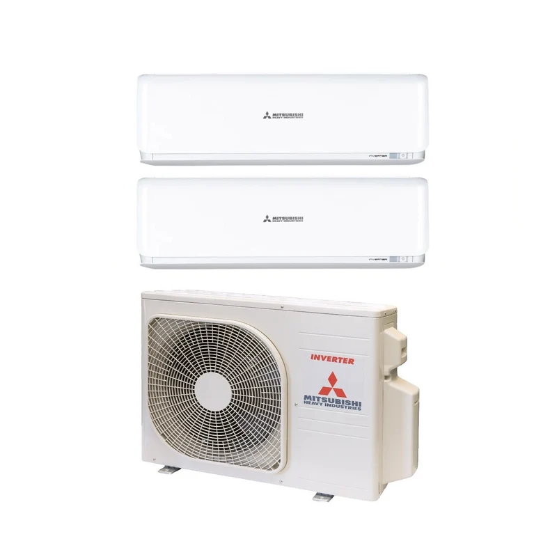 Mitsubishi Heavy Industries Dual-Split-Inverter-Klimaanlage KIREIA PLUS Weiß 9+9-Serie mit SCM45ZS-W R-32 Wi-Fi optional 9000+9000 weiße Farbe