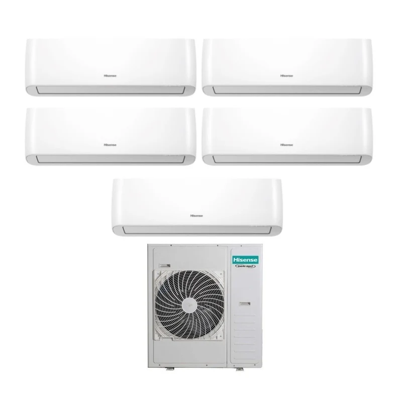 Hisense Penta Split-Inverter-Klimaanlage ENERGY PRO Serie 9+9+9+12+12 mit 5AMW125U4RTA R-32 Integriertes WLAN 9000+9000+9000+12000+12000 - Neu