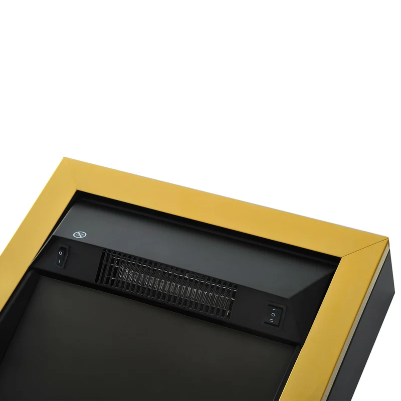 EasyComfort Camino Elettrico da Incasso o da Terra Potenza 1000W / 2000W in Plastica e Metallo 48.2 × 18.5 × 59.2cm Oro