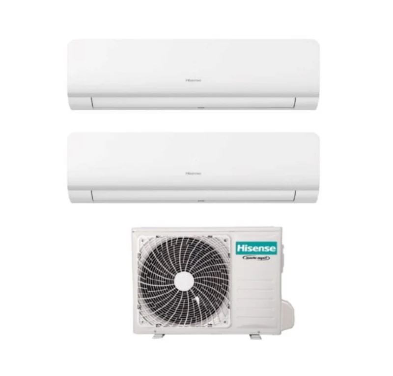 Hisense Dual-Split-Inverter-Klimaanlage der NEW ENERGY Serie 7+9 mit 2AMW35U4RRA R-32 Integriertes Wi-Fi 7000+9000 - Neu
