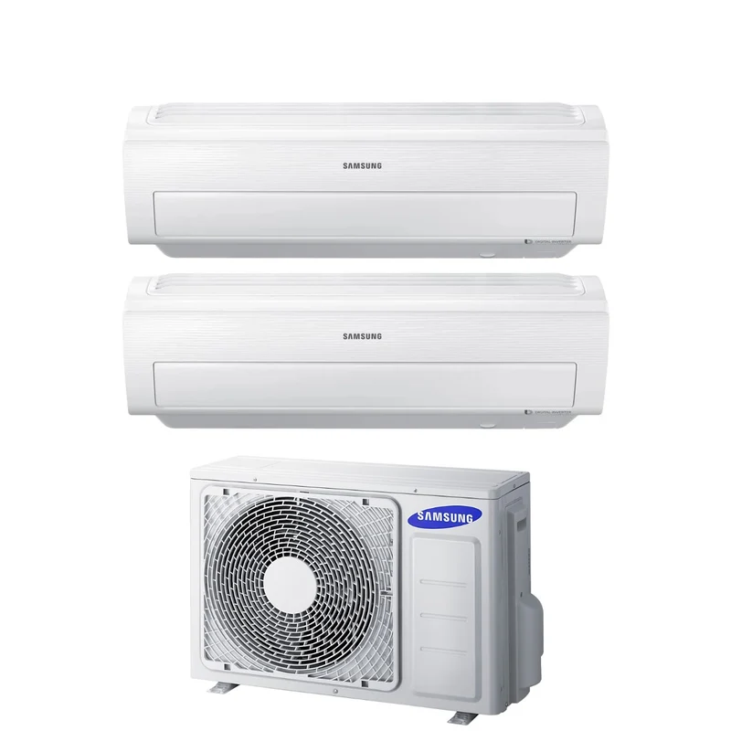 Samsung Dual Split Inverter-Klimaanlage AR5500M 7+7-Serie mit AJ050FCJ2EH/EU R-410 integriertem Wi-Fi 7000+7000