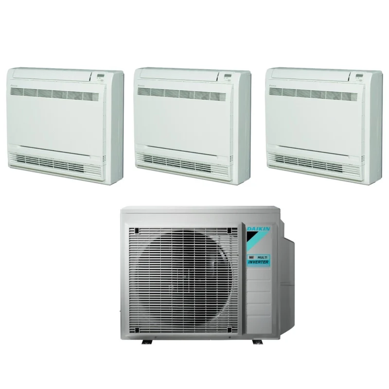 Klimaanlage Daikin Bluevolution Bodengerät Trial-Split Inverter Serie FVXM-F 9+9+18 mit 3MXM68N R-32 WLAN optional Con Telecomando ad Infrarossi Incluso 9000+9000+18000 - Garantie Italiana