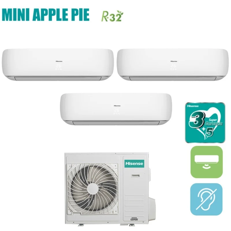 Klimaanlage Hisense Trial-Split Inverter Serie MINI APPLE PIE 9+9+18 mit 4AMW81U4RAA R-32 WLAN optional 9000+9000+18000