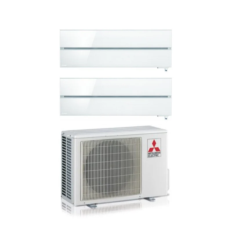 Mitsubishi Electric Dual-Split-Klimaanlage Kirigamine Style Pearl White 9+9 mit MXZ-2F53VF R-32 integriertem WLAN