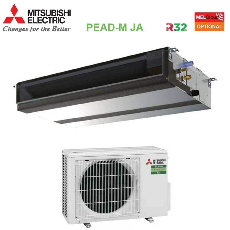 Klimaanlage Mitsubishi Electric Kanalgerät Canalizzabile Power Inverter Media Prevalenza 12000 Btu PEAD-M35JA + PUZ-ZM35VKA R-32 WLAN optional