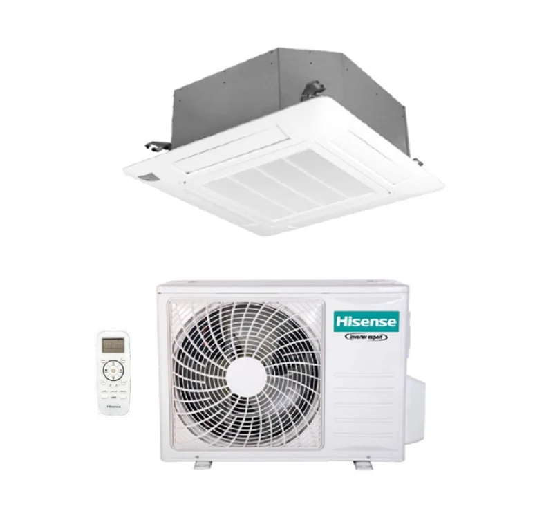 Hisense Kassetten-Klimaanlage 24000 Btu AUC71UR4RGB4 R-32 Wi-Fi optional mit Fernbedienung und Bedienfeld im Lieferumfang enthalten – Neu